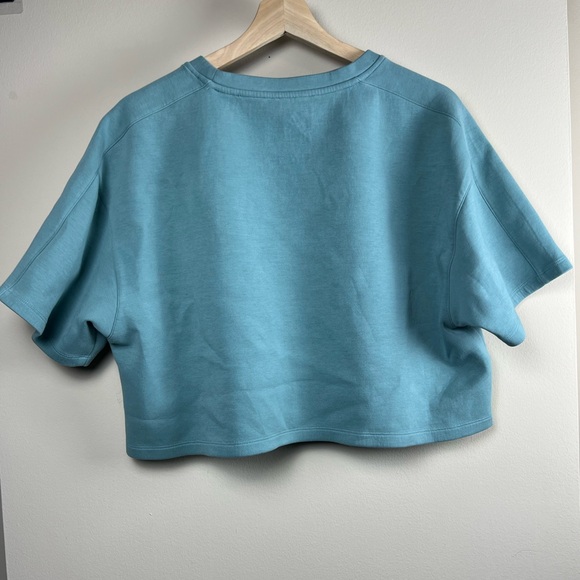 Alphalete Teal ELMTS Short Sleeve Crop Top Size L - Picture 3 of 5